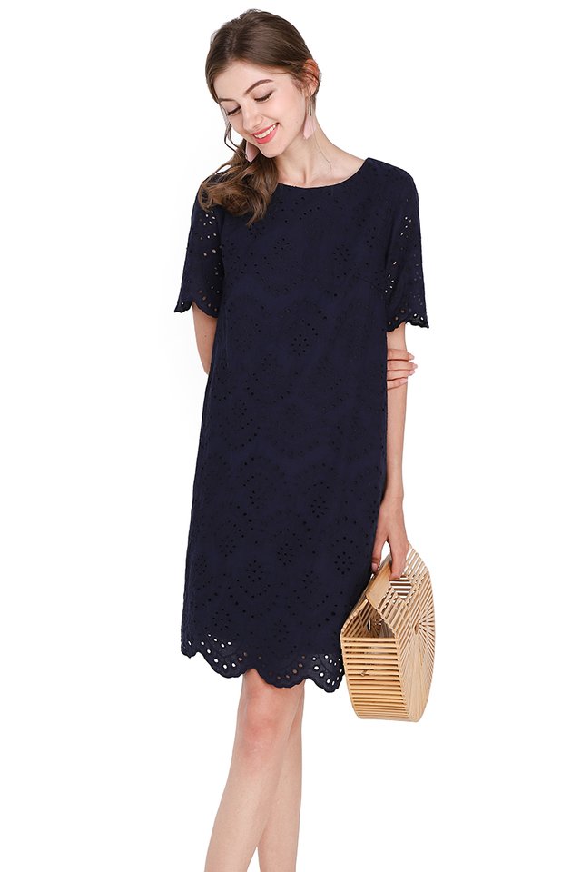 Enchant Your Dreams Dress In Navy Blue