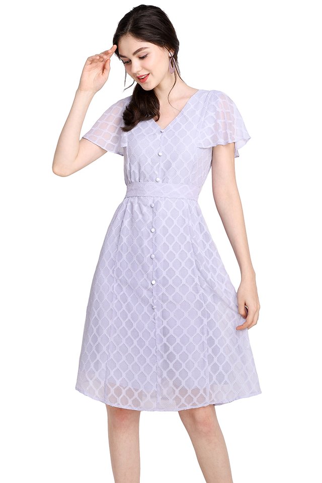 Spring Merriment Dress In Soft Periwinkle 