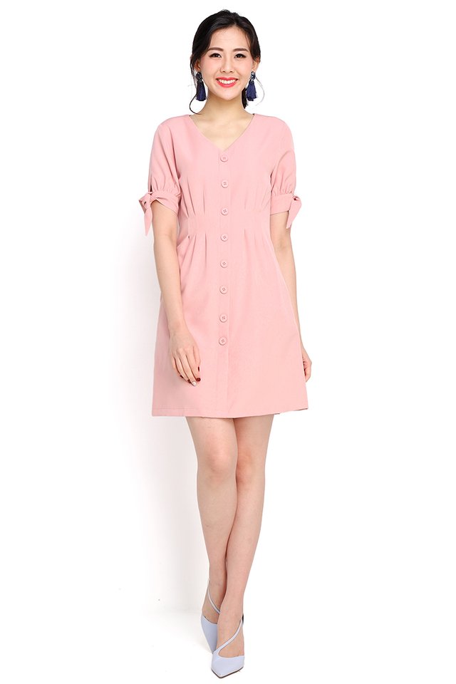 Warm Affection Dress In Pea Pink