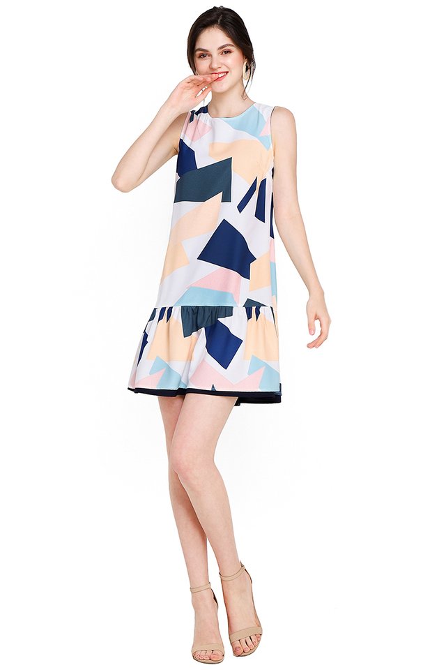 Geometric Equation Dress In Abstract Prints