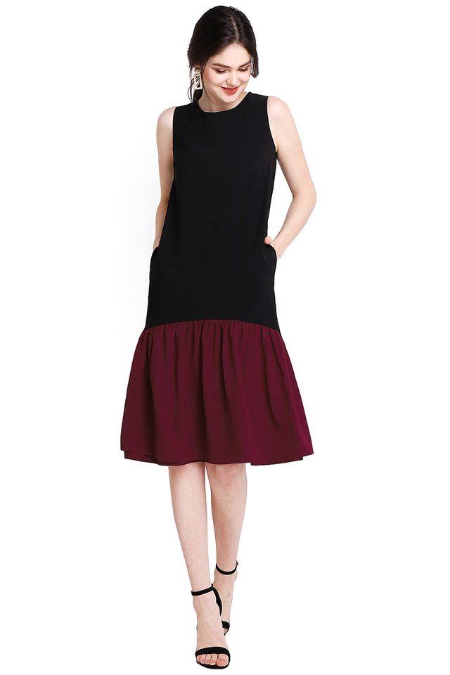 Better Than Ever Dress In Black Wine