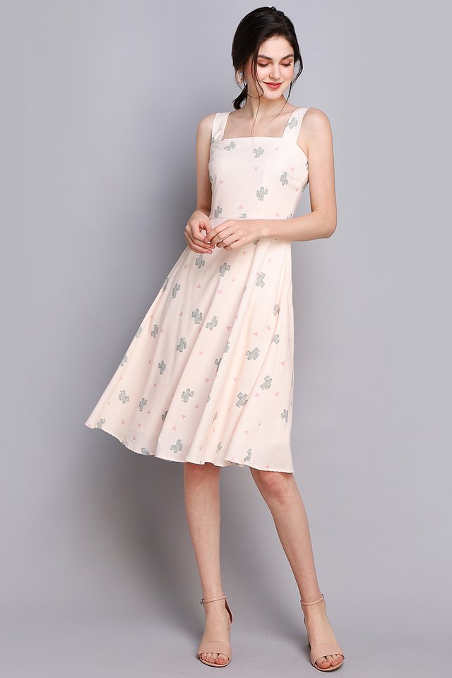 Bloom Where You Are Planted Dress In Cream Cactus 