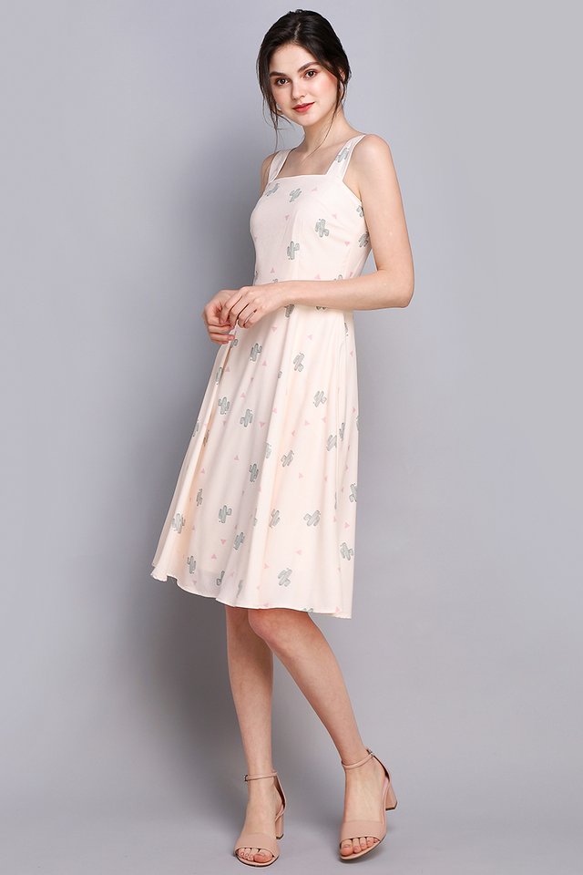 Bloom Where You Are Planted Dress In Cream Cactus 