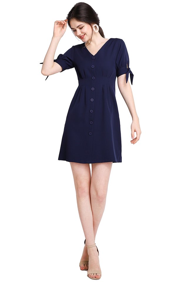 Warm Affection Dress In Navy Blue