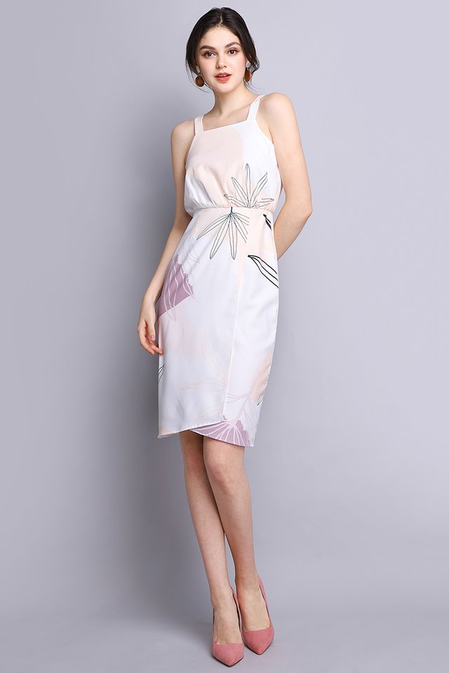 Art Inspiration Dress In White Prints