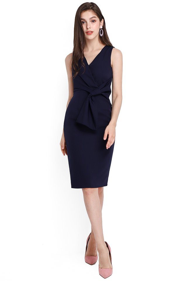 Endless Charm Dress In Navy Blue