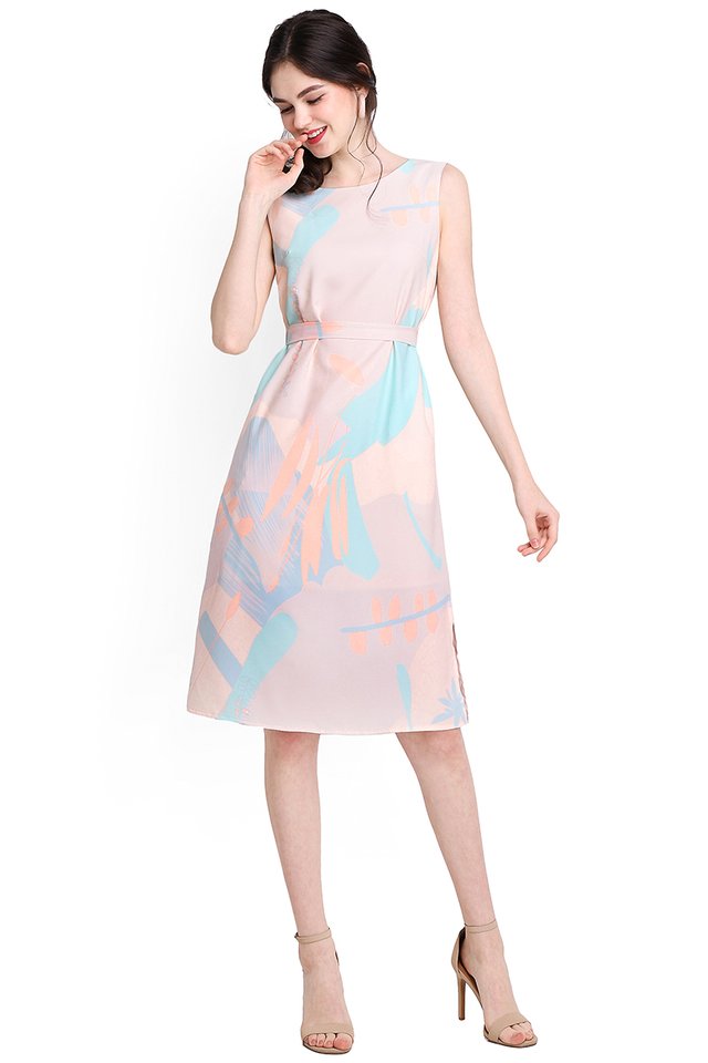 Youth Narration Dress In Cream Prints