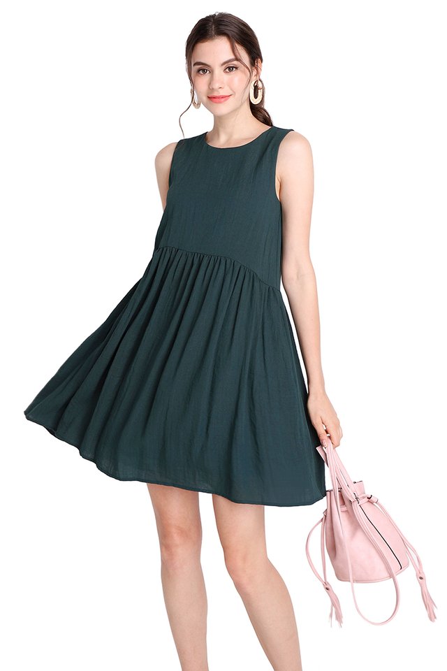 Sunny Forecast Dress In Forest Green