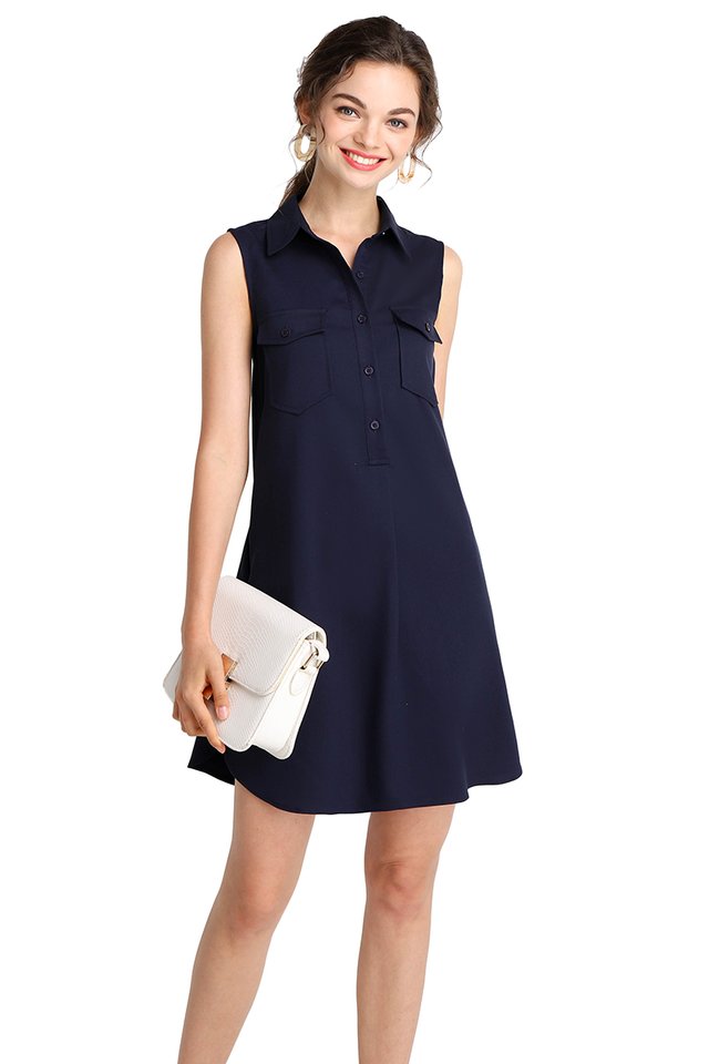 Fun For All Dress In Navy Blue