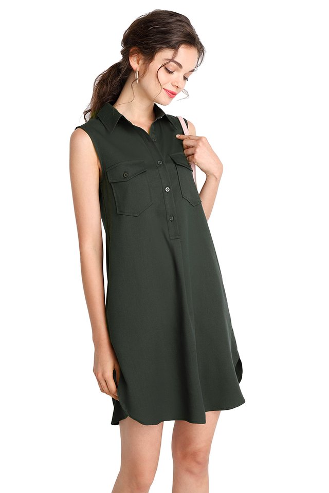 Fun For All Dress In Forest Green 