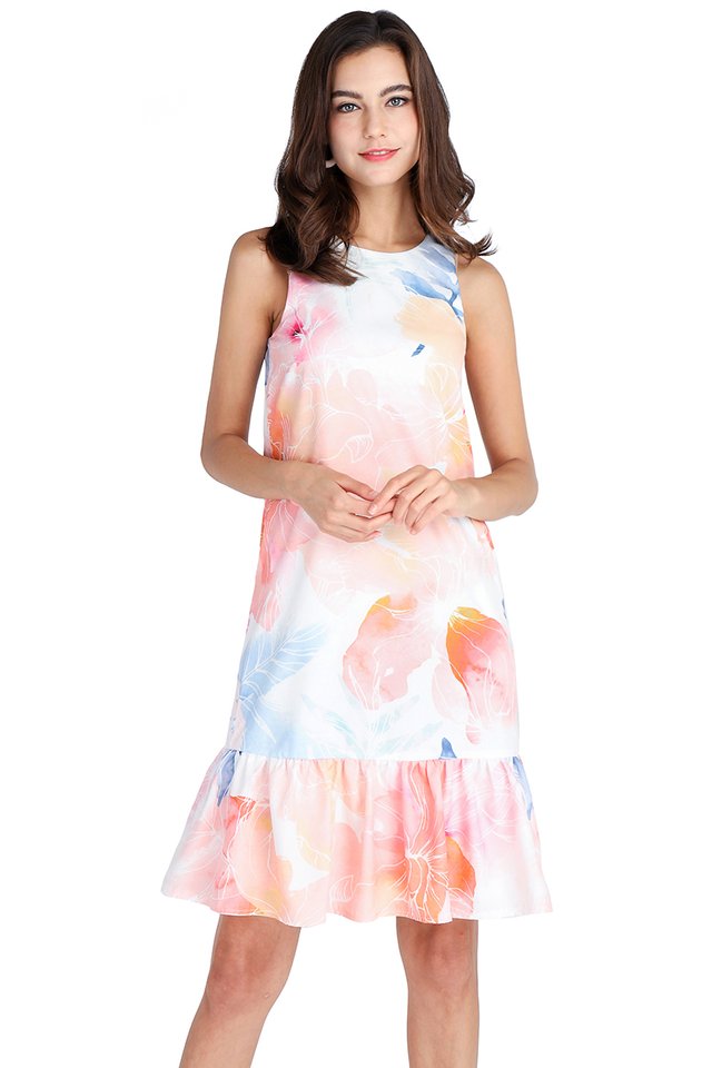 Sunrise Fantasy Dress In Abstract Prints