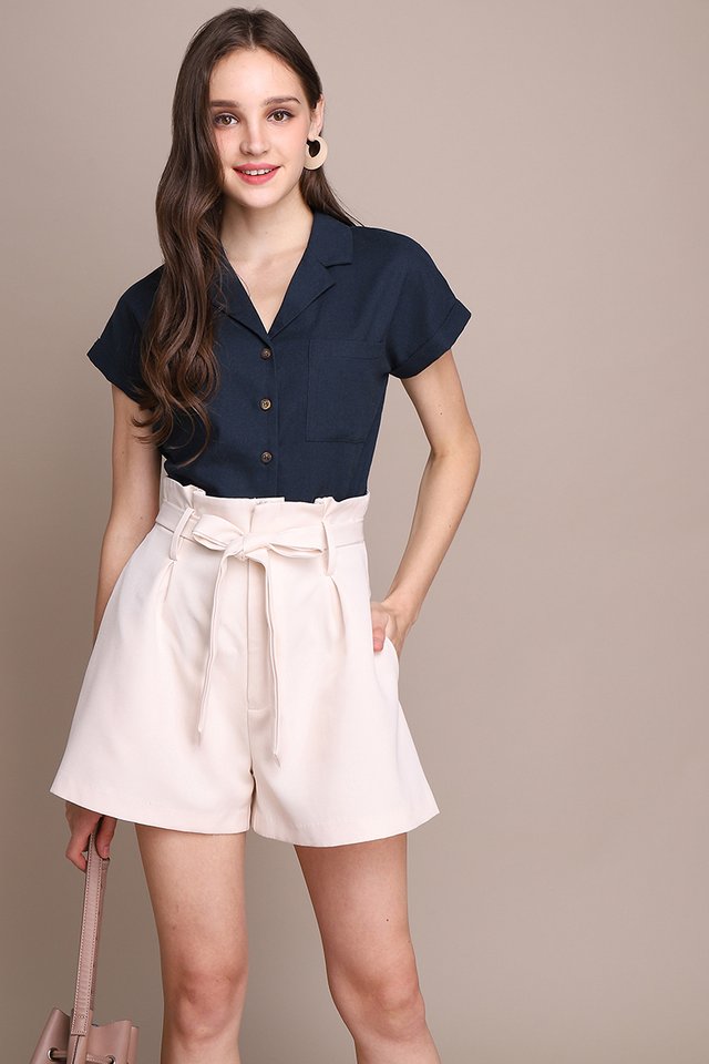 Back To Simplicity Top In Navy Blue