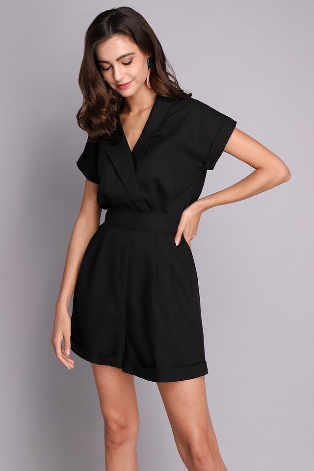 French Belle Romper In Classic Black
