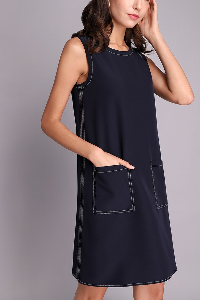 Attractive Prospects Dress In Navy Blue