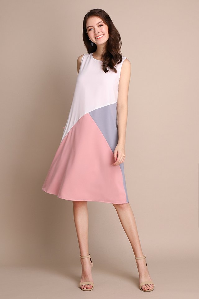 Colours Of Radiance Dress In Pink Grey