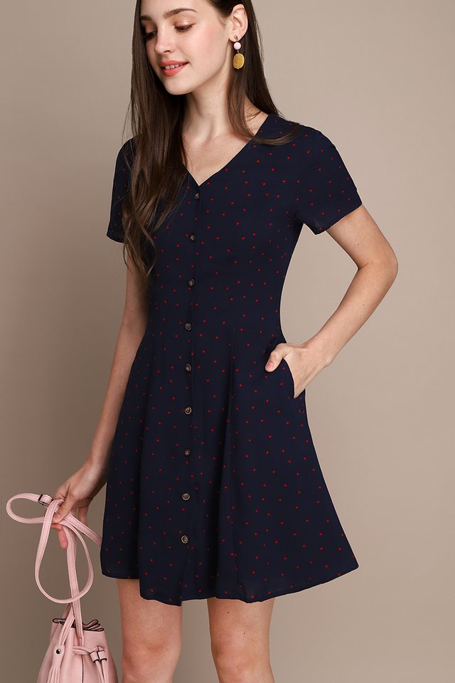 [BO] Little Italy Dress In Blue Dots