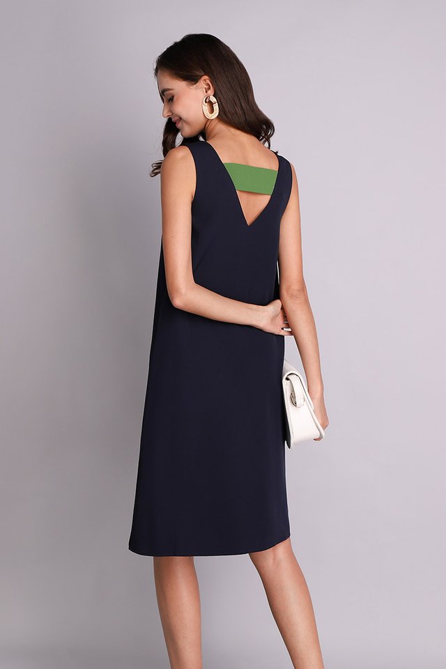 Back In The Limelight Dress In Blue Olive