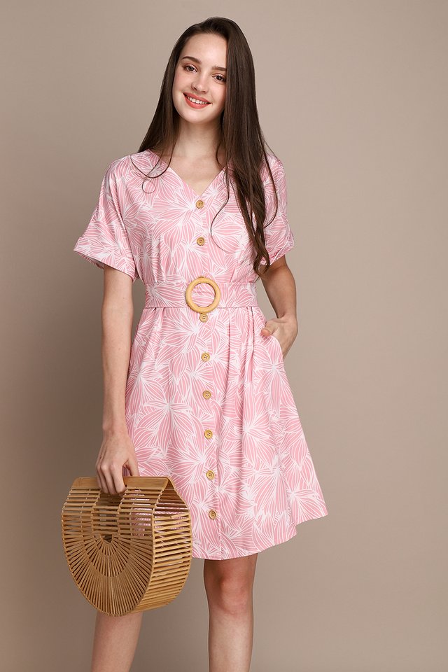 Garden Blossoms Dress In Pink Prints