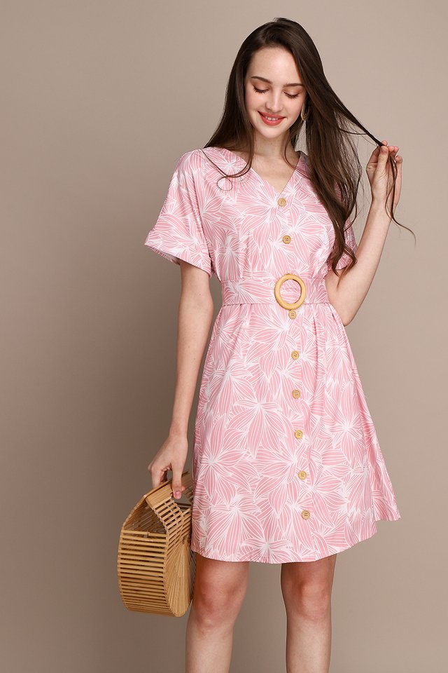 Garden Blossoms Dress In Pink Prints