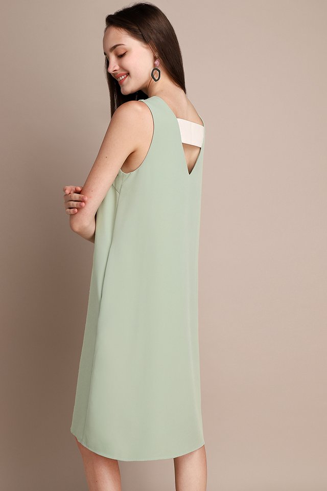 Back In The Limelight Dress In Sage Cream