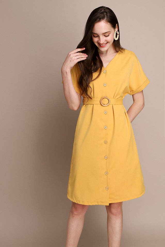 Sunshine Days Dress In Mustard Yellow