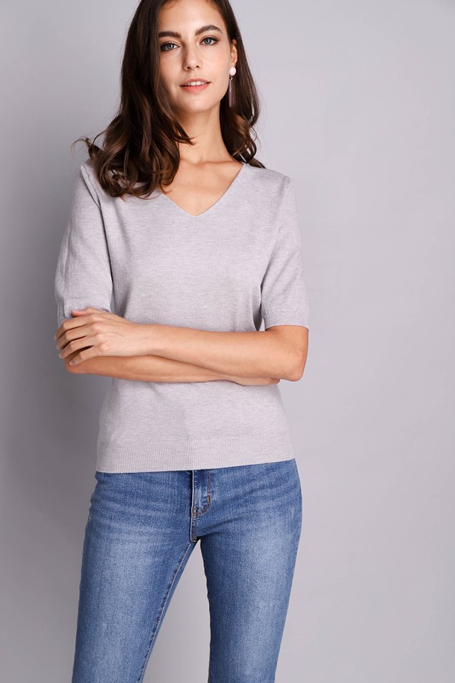 Amber Top In Heather Grey