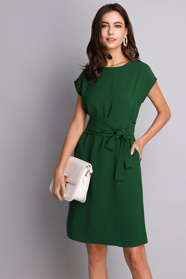 Style Lingo Dress In Forest Green