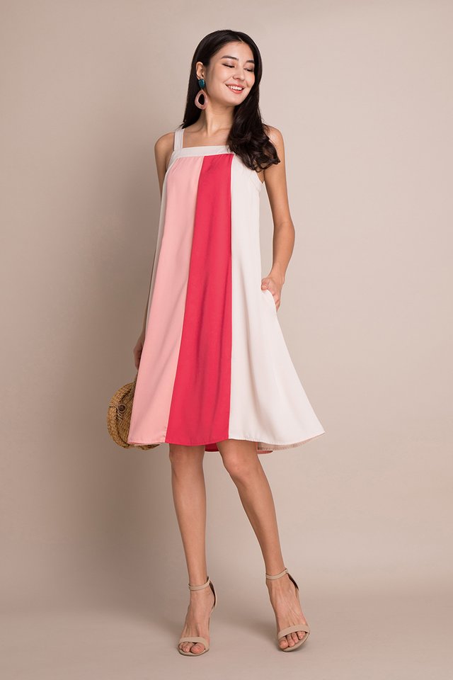 French Palette Dress In Strawberry