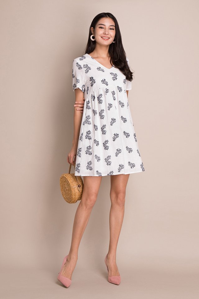 Orchids In Bloom Dress In White Prints