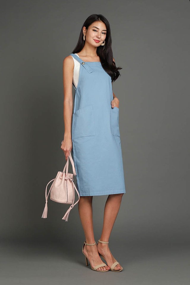 Adventures Of Huckleberry Dress In Muted Blue