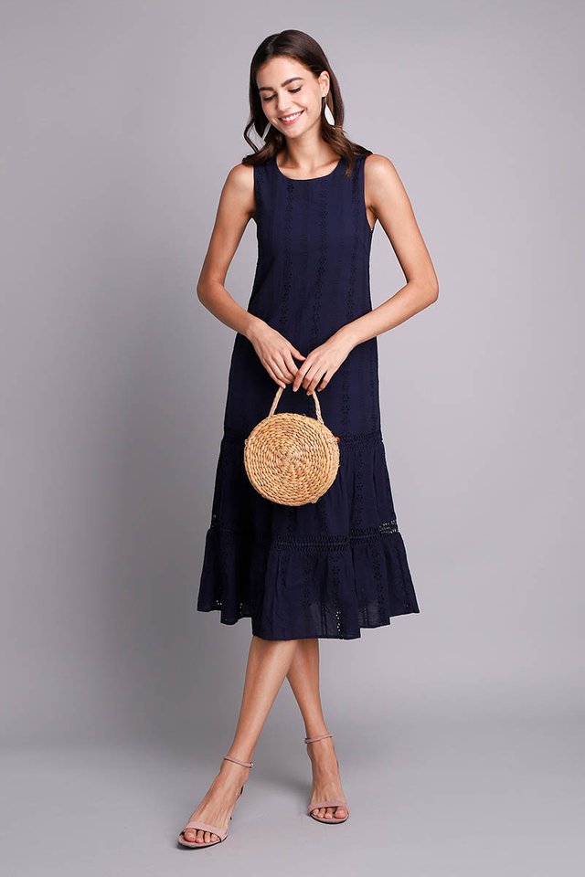 Mesmerized By You Dress In Navy Blue