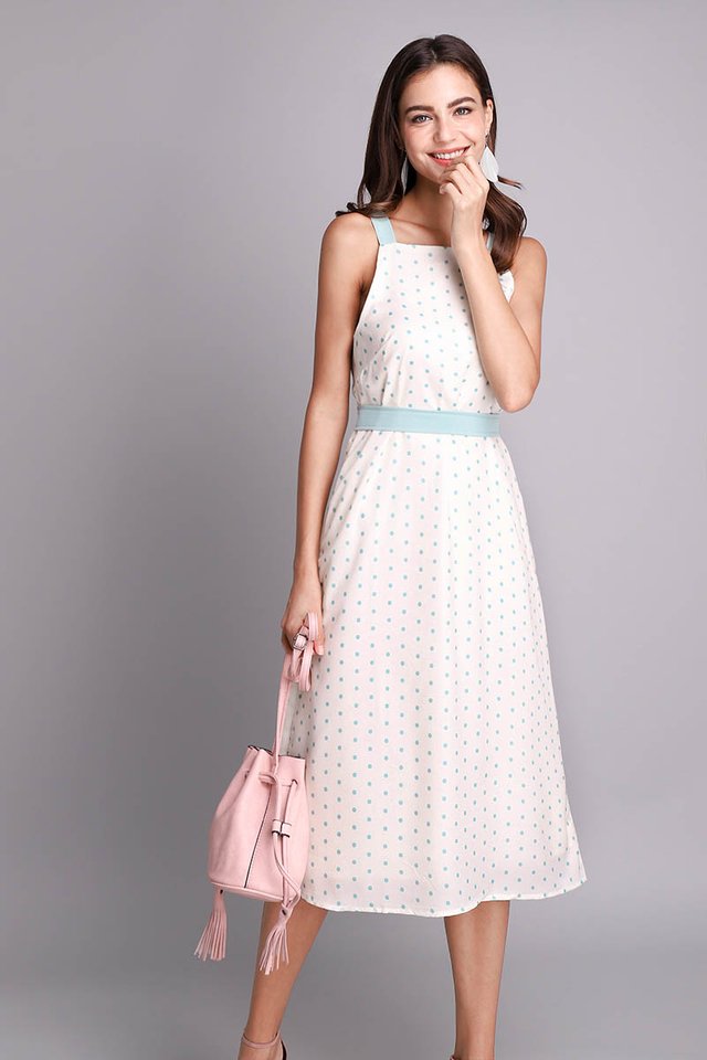 Peace Of Mind Dress In Cream Dots