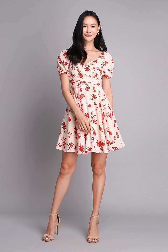 Betty Boop Dress In Cream Florals