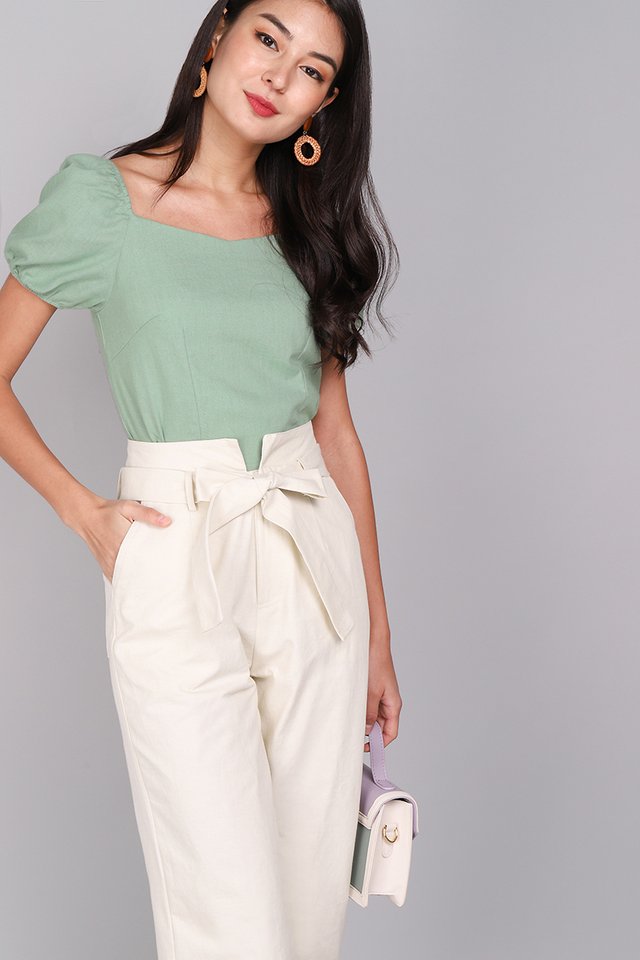 Most Hearted Top In Sage Green