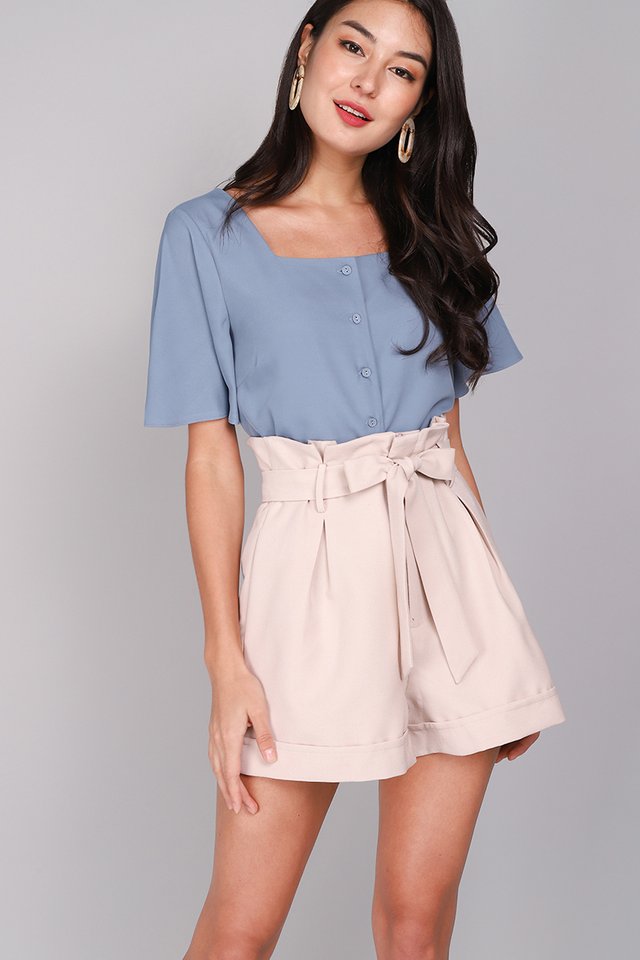 Back To Summer Top In Muted Blue