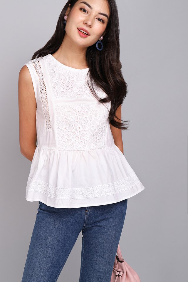[BO] Summer Accent Top In Classic White 