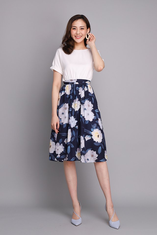 Pardon My French Dress In Navy Florals