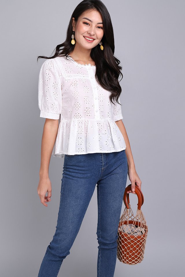 Summer Meadow Top In Classic White