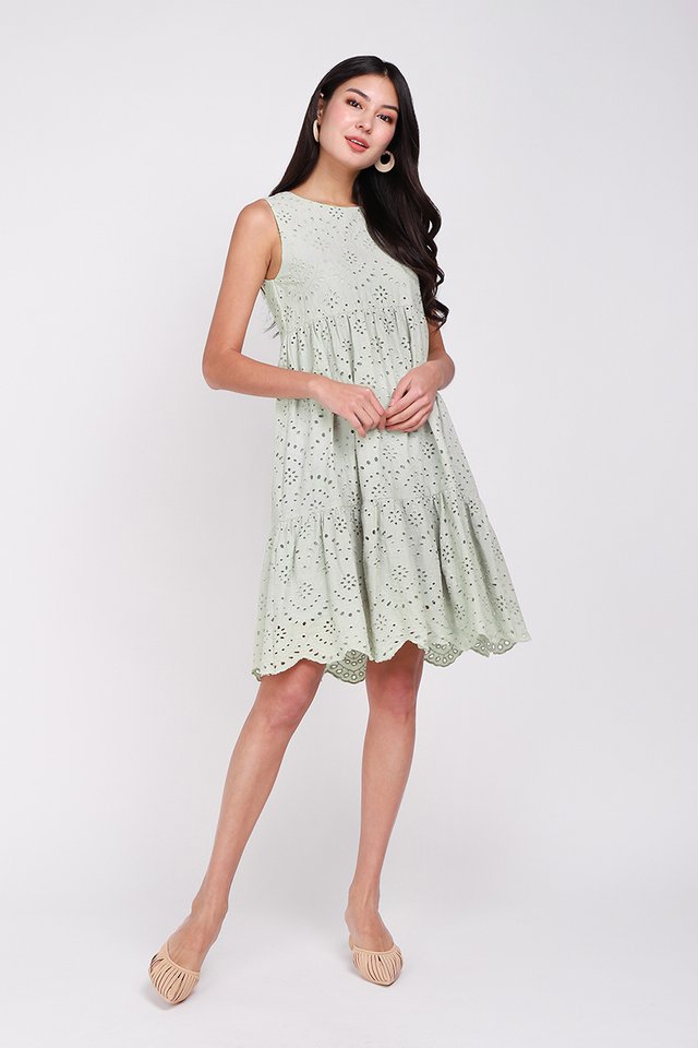 Scent Of Spring Dress In Sage Green