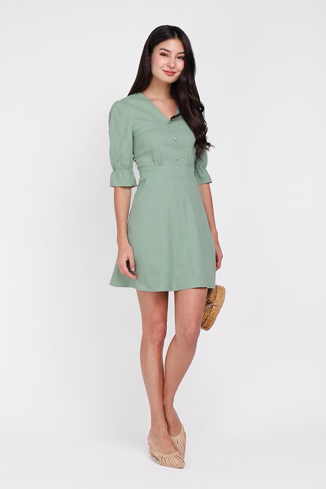 Just My Type Dress In Sage Green