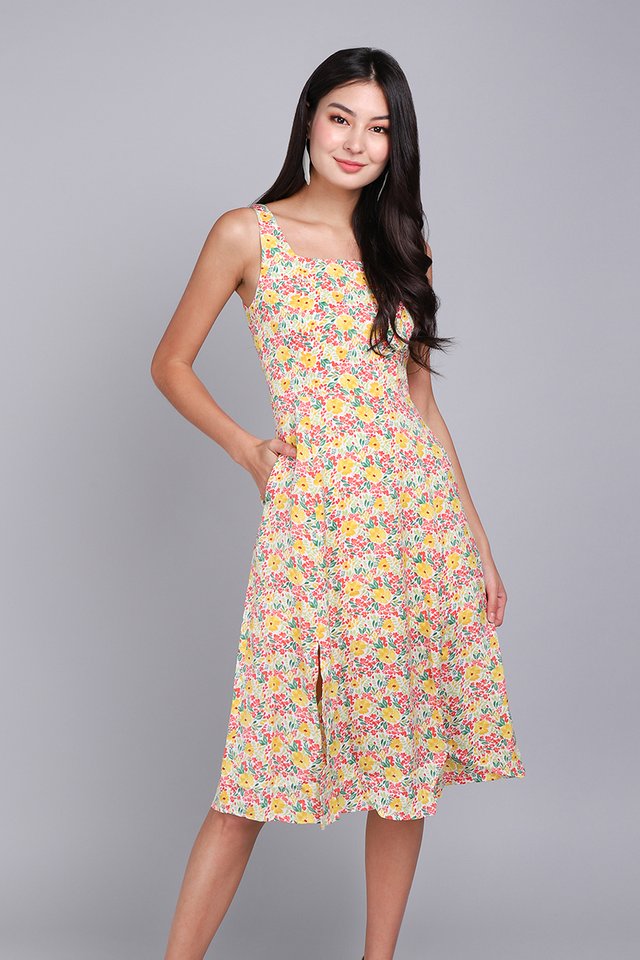 Playtime Dress In Yellow Florals