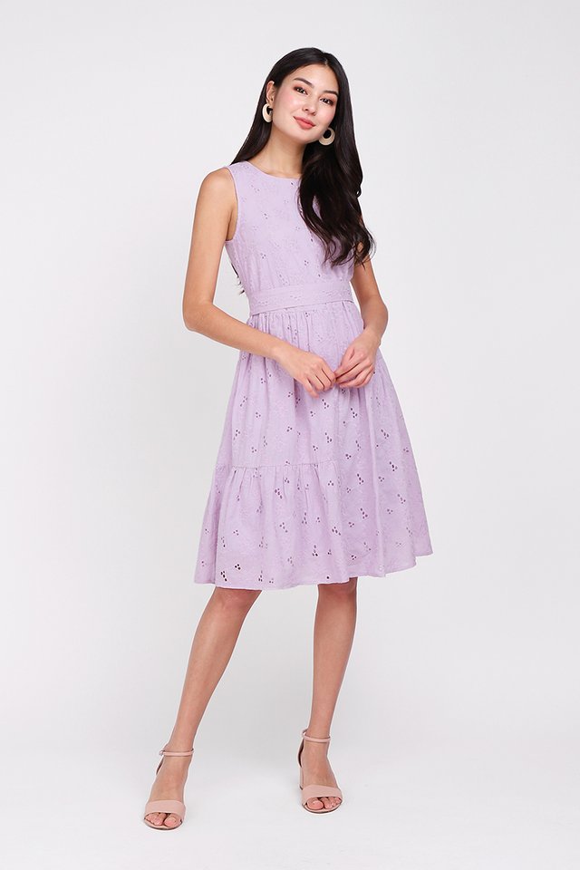 Dainty Hearts Dress In Soft Lilac