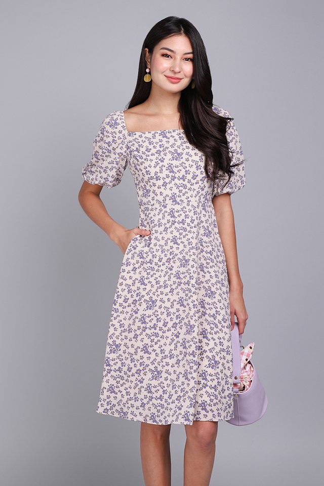 In Full Bloom Dress In Lilac Florals
