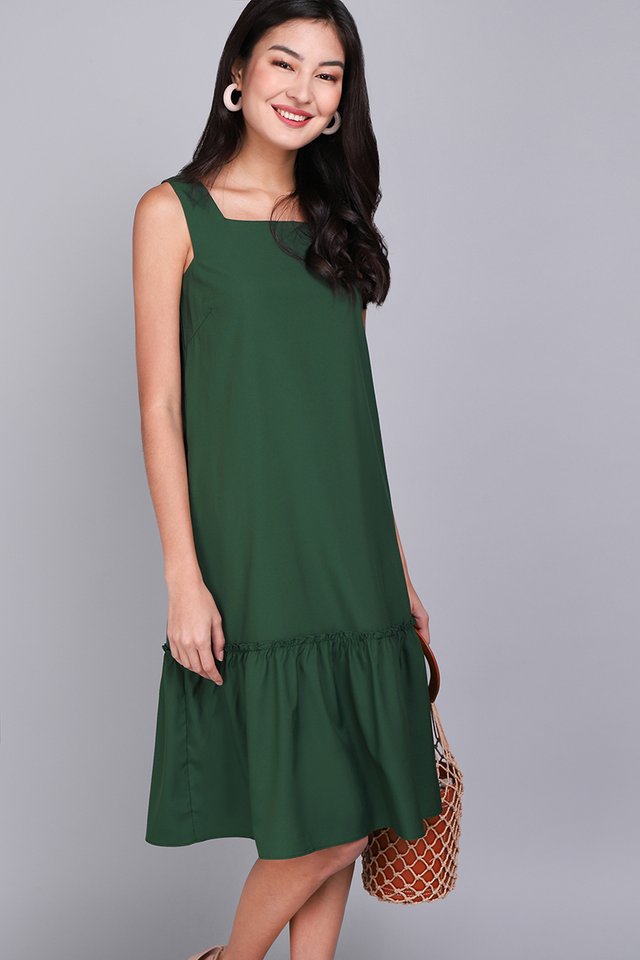 Chic Inspiration Dress In Forest Green