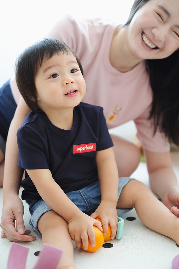 Super Huat Kids Top In Navy Blue