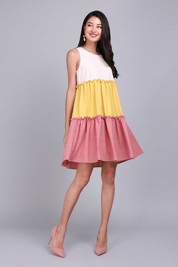 Spring Tidings Dress In Honey Pink