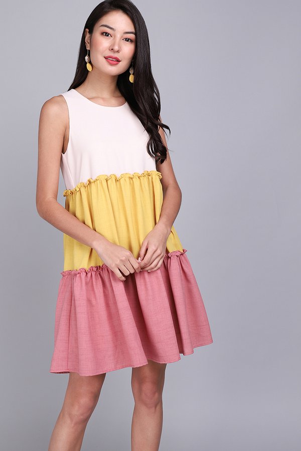 Spring Tidings Dress In Honey Pink