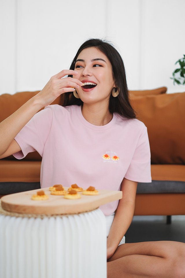 Here For The Pineapple Tarts Unisex Top In Dusty Pink