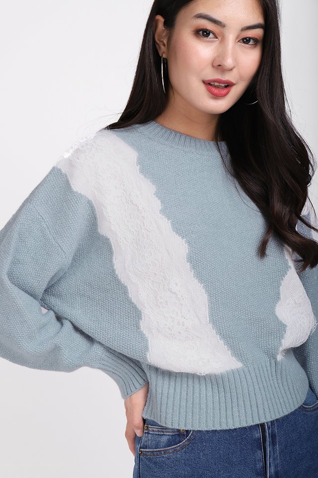 Sweater Season Pullover In Muted Blue