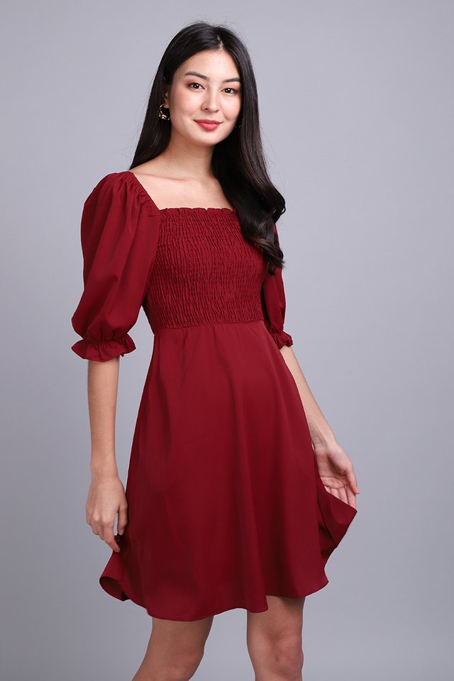 The Ethereal Beauty Dress In Wine Red